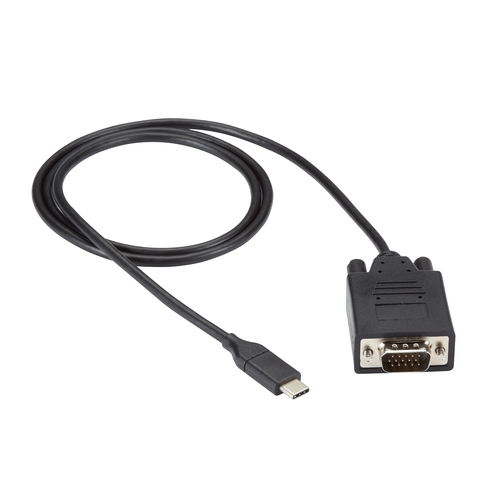 USB-C Adapter Cable - USB-C to VGA Adapter, 1920x1200 / 1080p, DP 1.2 Alt Mode - Black Box